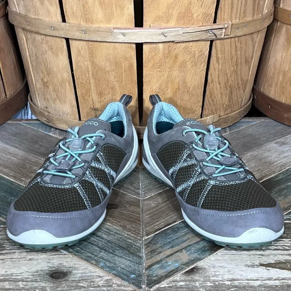 Ecco Biom Lite Speed Lace Pull-Tie Warm Gray Minimalist Sneakers Womens Size 9
